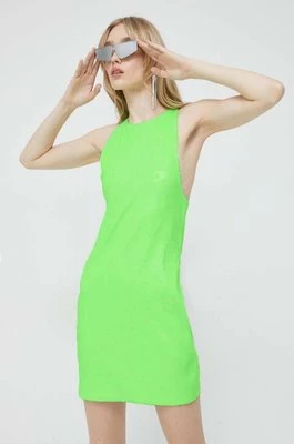 Rotate sukienka kolor zielony mini dopasowana
