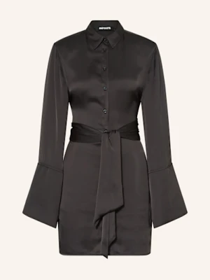 Rotate Sukienka Koszulowa Z Satyny schwarz