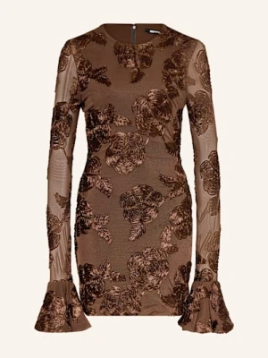 Rotate Sukienka Z Siateczki braun