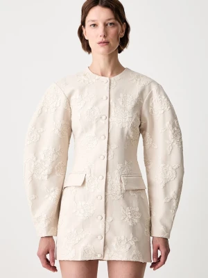 Rotate sukienka żakietowa JACQUARD TAILORED beżowy