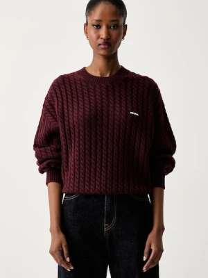 Rotate sweter damski wełniany bordowy