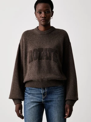 Rotate sweter damski wełniany brązowy