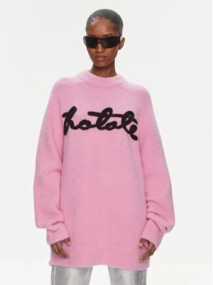 ROTATE Sweter Knit Oversize Logo Jumper 1120922215 Różowy Oversize