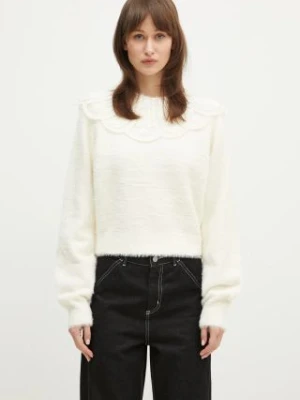 Rotate sweter Lace Collar Knit damski kolor beżowy  113212269