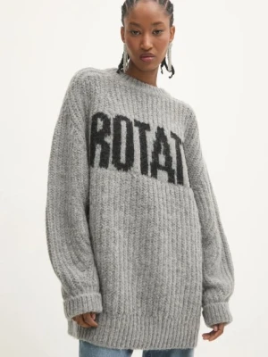 Rotate sweter wełniany 0 damski kolor szary ciepły 114129546