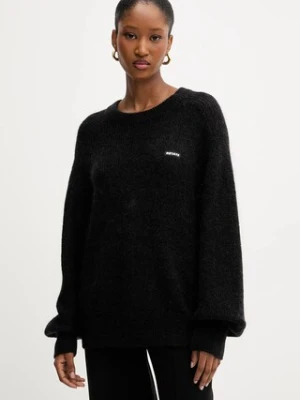 Rotate sweter z wełną 0 damski kolor czarny lekki 114565100