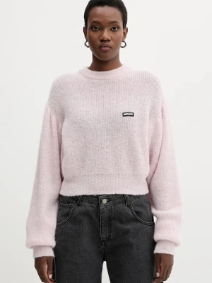 Rotate sweter z wełną 0 damski kolor różowy lekki 114278191