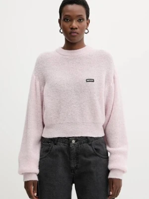 Rotate sweter z wełną 0 damski kolor różowy lekki 114278191