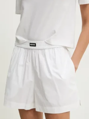 Rotate szorty damskie kolor biały gładkie high waist 113828400
