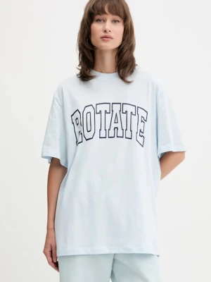 Rotate t-shirt bawełniany damski kolor niebieski 114392184