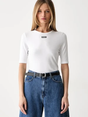 Rotate T-shirt damski z modalem biały