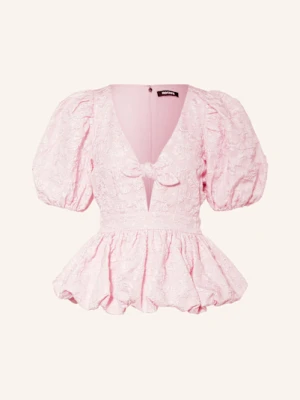 Rotate Top Żakardowy Z Falbankami rosa