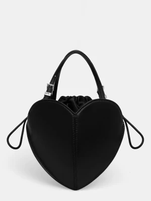 Rotate torebka crossbody damska skórzana LEATHER HEART czarny