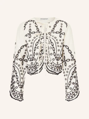 Rouge Vila Bluzka Z Dziurkowaną Koronką weiss