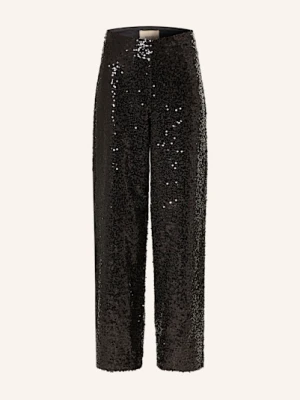 Rouge Vila Spodnie Z Cekinami schwarz