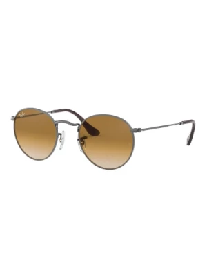 Round Metal Okulary przeciwsłoneczne w Ruthenium/Light Brown Ray-Ban