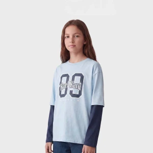 Round Serif 89 Layered Longsleeve Junior Karl Kani niebieski