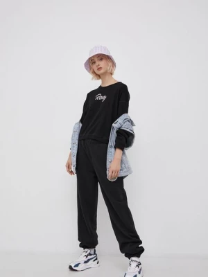 Roxy Bluza damska kolor czarny z aplikacją