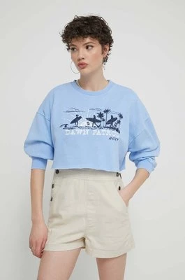 Roxy bluza damska kolor niebieski z nadrukiem ARJFT04238