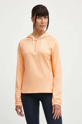 Roxy bluza do biegania Pure Pursuit kolor pomarańczowy z kapturem gładka ERJKT04133