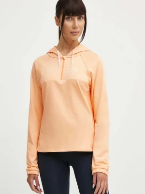 Roxy bluza do biegania Pure Pursuit kolor pomarańczowy z kapturem gładka ERJKT04133