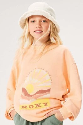 Roxy bluza dziecięca LINEUPCREWRGTER kolor pomarańczowy z nadrukiem