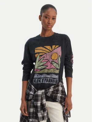 Roxy Bluzka Hangloose Washed ERJZT06028 Czarny Relaxed Fit