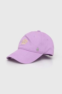 Roxy czapka z daszkiem bawełniana kolor fioletowy wzorzysta ERJHA04265