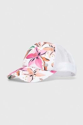 Roxy czapka z daszkiem kolor biały wzorzysta ERJHA04268