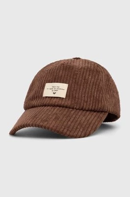 Roxy czapka z daszkiem kolor brązowy z aplikacją