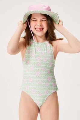 Roxy jednoczęściowy strój kąpielowy dziecięcy HIBILINENE kolor zielony