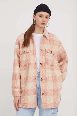 Roxy kurtka koszulowa kolor różowy przejściowa