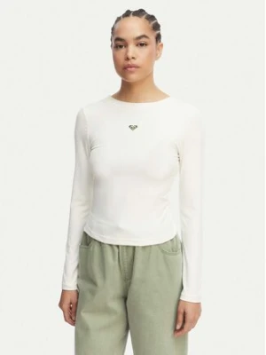 Roxy Longsleeve ERJKT04364 Biały Slim Fit