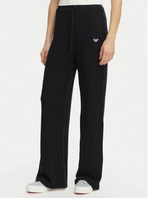 Roxy Spodnie dresowe Rise & Vibe New Rib ERJNP03673 Czarny Relaxed Fit