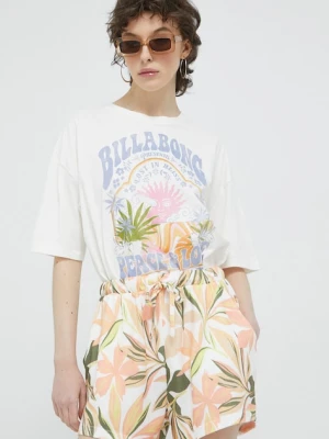 Roxy szorty damskie kolor biały wzorzyste medium waist