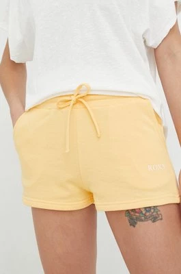 Roxy szorty damskie kolor żółty gładkie medium waist
