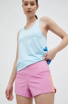 Roxy szorty do biegania Bold Moves damskie kolor różowy z aplikacją medium waist