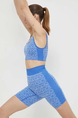 Roxy szorty do jogi Chill Out Heart kolor niebieski wzorzyste high waist ERJNS03501