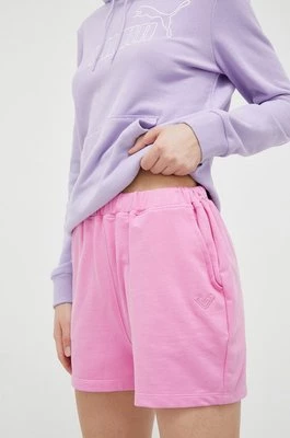 Roxy szorty Essential Energy damskie kolor różowy gładkie high waist