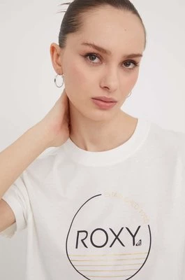 Roxy t-shirt bawełniany damski kolor biały ERJZT05698