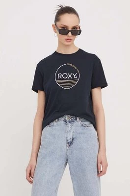 Roxy t-shirt bawełniany damski kolor czarny ERJZT05698