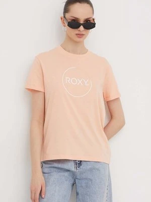 Roxy t-shirt bawełniany damski kolor pomarańczowy ERJZT05698