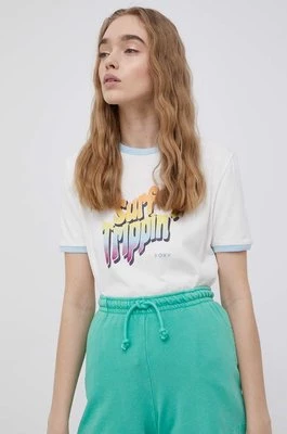 Roxy t-shirt bawełniany kolor biały