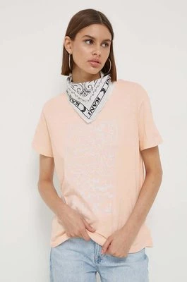 Roxy t-shirt bawełniany kolor różowy