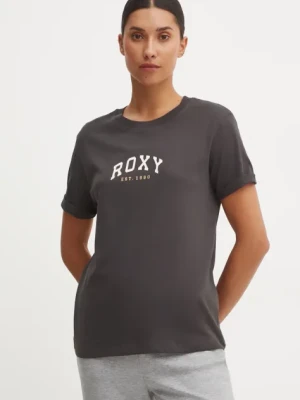 Roxy t-shirt bawełniany Noon Ocean damski kolor szary ERJZT05793