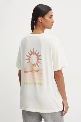 Roxy t-shirt bawełniany To The Sun damski kolor beżowy ERJZT05799