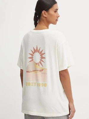 Roxy t-shirt bawełniany To The Sun damski kolor beżowy ERJZT05799