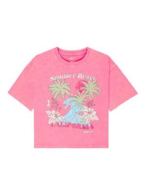 Roxy T-Shirt Daisy Season ERGZT04138 Różowy Regular Fit