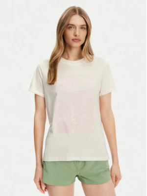 Roxy T-Shirt ERJZT05911 Écru Regular Fit Kremowy