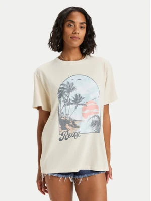 Roxy T-Shirt ERJZT06023 Beżowy Regular Fit